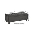 thumbnail image 4 of Storage Ottoman Bench, End of Bed Bench Bedroom Bench with Tufted Seating & Spindle Wooden Legs, Storage Bench for Bedroom in Linen, Ottoman Bench for Living Room, Entryway, Dining Room, Dark Grey, 4 of 9