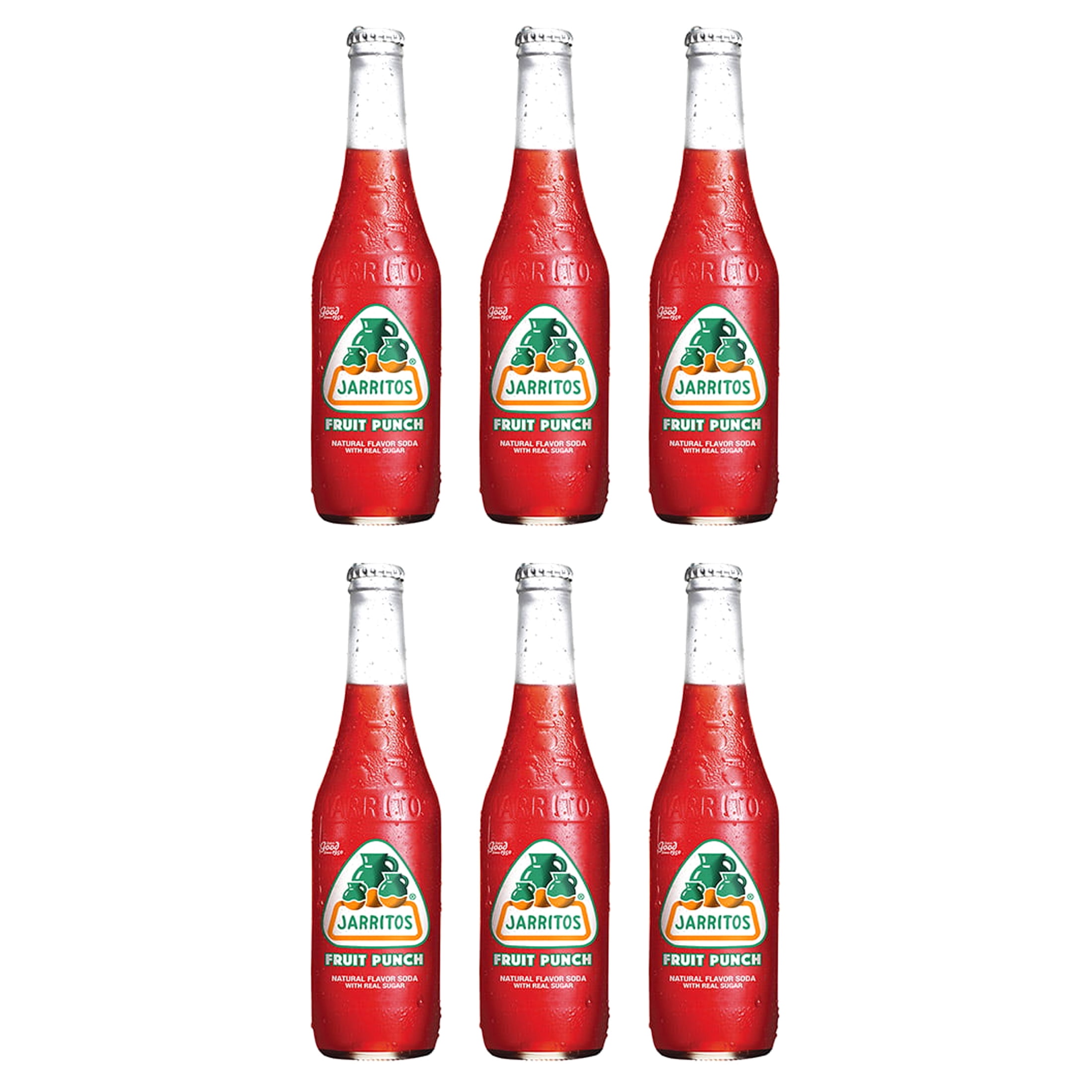 (6 pack) Jarritos Fruit Punch Soda, 12.5 fl oz (370ml) Glass Bottle, 1 Count
