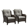 thumbnail image 4 of PARKWELL Outdoor Wicker Patio Chairs Set of 2,Lounge Chairs with Cushions for Porch Balcony Backyard,Brown Wicker and Gray Cushions, 4 of 10