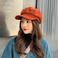 thumbnail image 4 of Cheers.US Beret Newsboy Hat Adjustable Women Cap Cabbie Beret Octagonal Cap Soft Woolen Beret for Women, 4 of 7