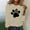 Beige, variant on Women's 3/4 Sleeve Dog Paw Graphic T-Shirts Round Neck Cute Tops Basic Tees Blouses Casaul Tee Tops