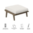 thumbnail image 2 of Saratoga Outdoor Patio Teak Ottoman in Weathered Gray White, 2 of 9