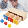 thumbnail image 3 of Three-Color Wooden Ball Box Toy, Wooden Ball Box, Child Wooden Ball Box, Educational Fun Home For Kids, 3 of 8