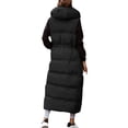 thumbnail image 4 of ZMHEGW Women Coats Winter Sleeveless Vest Long Hoodie Warm Down With Pockets Quilted Outdoor Zip Up Long Vest Fall Jackets, 4 of 7