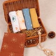 Soft Multi-Use Feeding Baby Burp Cloth 100% Cotton Muslin 5pcs/set Baby Bib KB010-D512