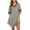 Gray, variant on Womens Nightgown Cotton Sleepshirt Sleepwear Short Sleeve Sleep Dress V Neck Nightshirt