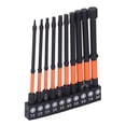 thumbnail image 1 of Screwdriver 10 Pcs Hex Wrench Drill Bit Set Magnetic S2 Alloy Steel with Storage Rack 1/4in Shank Impact Metric Hex Drill Bit, 1 of 7
