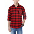 thumbnail image 4 of Boys Plaid Shirts Long Sleeve Button Down Flannel Shirt Casual Tops Comfy Lapel Checkered Shirt Tops For Kids,Flannel Shirt Boys 12-13 Years, 4 of 7