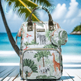 thumbnail image 2 of Tropical Rainforest Diaper Bag Backpack,Animal Nappy Backpack with Coin Bag USB Charging Port Stroller Straps and Insulated Pocket For Women/Mom/Travel (Animal Pattern), 2 of 8