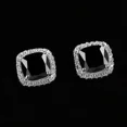 thumbnail image 2 of 14K Gold Plated Cushion Cut Square Black Onyx Cubic Zirconia Men Women Earrings, 2 of 9