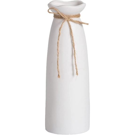 White Ceramic Vase-Flower Vase Dried Flower Vase for Modern Home Decor, Fit for Foyer Living Room Fireplace Bedroom Kitchen,Decent Gift, 8.27" H