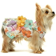 Fitwarm Flower Dog Dress for Pet Clothes Birthday Party Doggie Sundress Puppy Lace Clothes S