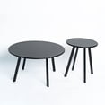 thumbnail image 6 of 2-Piece Round Nesting Coffee Table Set – Modern Black Metal Side & End Tables, Space-Saving Accent Table for Living Room, Bedroom, Balcony, Patio, Indoor & Outdoor Use, 6 of 9