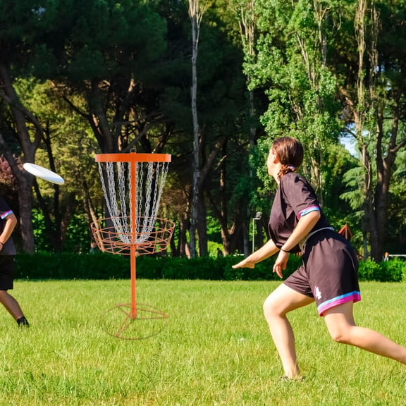 ChicHomey Portable Disc Golf Basket 52",24-Chain Golf Disc Catcher with Stable Base,Detachable Design,For Backyard Park Camping