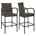 thumbnail image 5 of ZENY Set of 4 Wicker Bar Stools Patio Rattan Chairs Metal Frame, Brown, 5 of 11