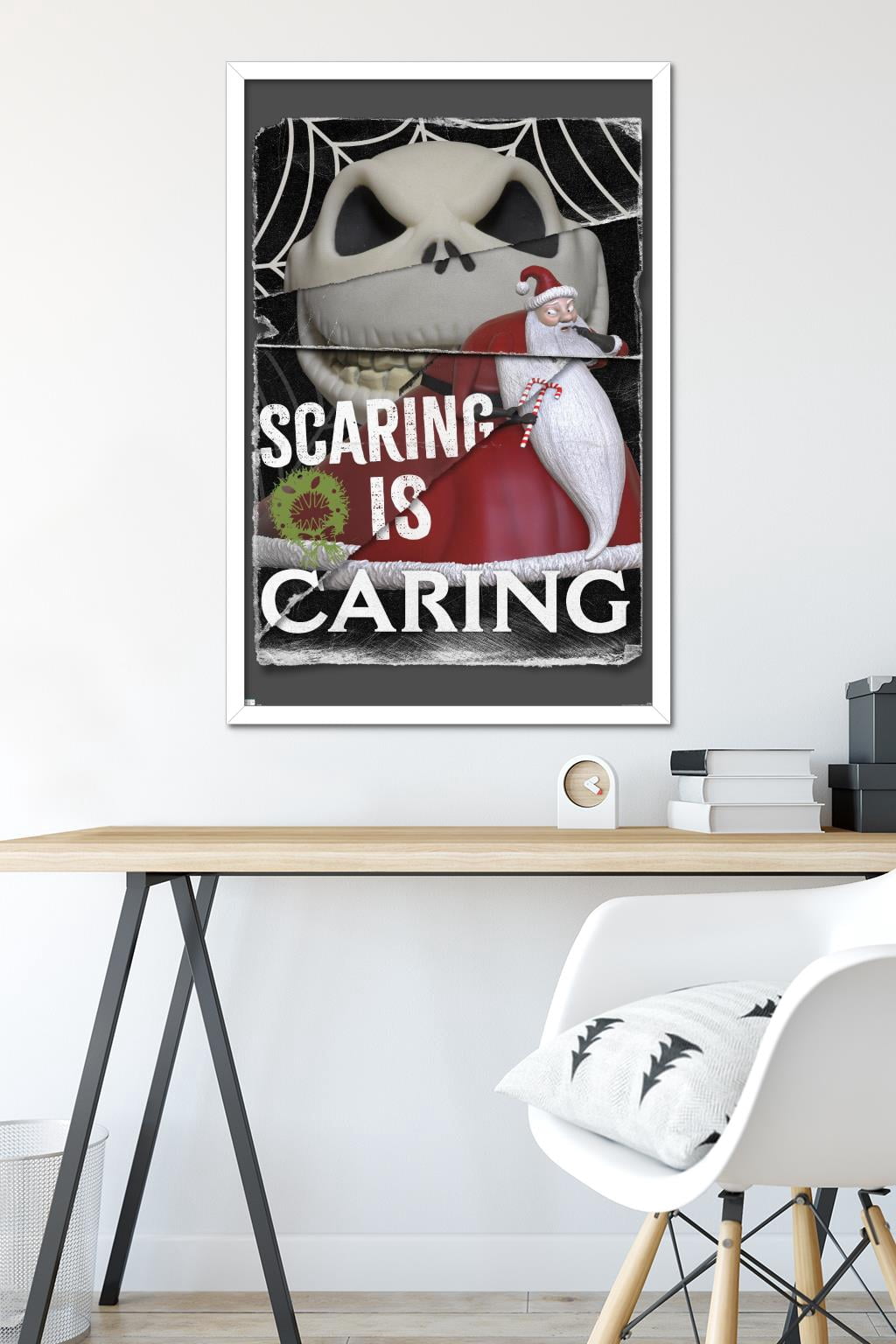 Disney Tim Burton's The Nightmare Before Christmas - Distorted Caring Wall Poster, 22.375" x 34" Framed