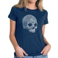 thumbnail image 1 of LA Pop Art Women's Premium Blend Word Art T-shirt - Dead Inside Skull, 1 of 2