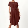 thumbnail image 1 of WILLBEST Vestidos Casuales Para Mujer 1 Vestido Casual Para Mujer, Holgado, Con Botones Y Cinturón, Para Uso Diario, Primavera, Verano Y Otoño, Básico, Color Liso, Midi, 1 of 3