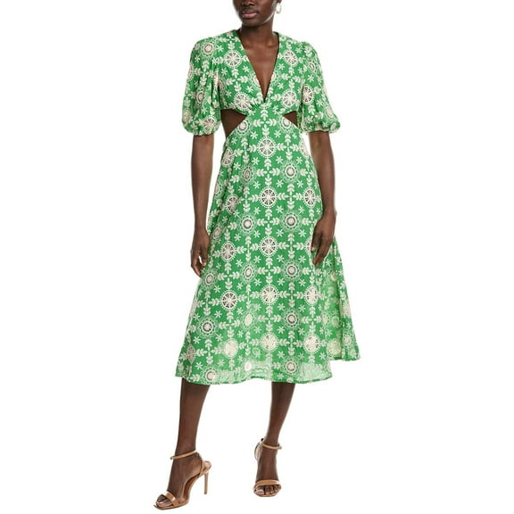 OPT womens o.p.t Iris Midi Dress, 6, Green