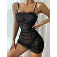 thumbnail image 5 of Ketyyh-chn99 sous-Vêtements Robe en Maille pour Femmes, Combinaisons avec String, Mini Hauts Décontractés, Robe Transparente, Noir, P, 5 of 5