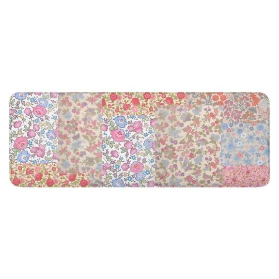 Pioneer Flower Floral Print Pattern Kitchen Rug Mat,Kitchen Runner Rugs Non Skid Washable,Decorative Kitchen Floor Mats for Kitchen,Sink,Laundry,17"x47.2"