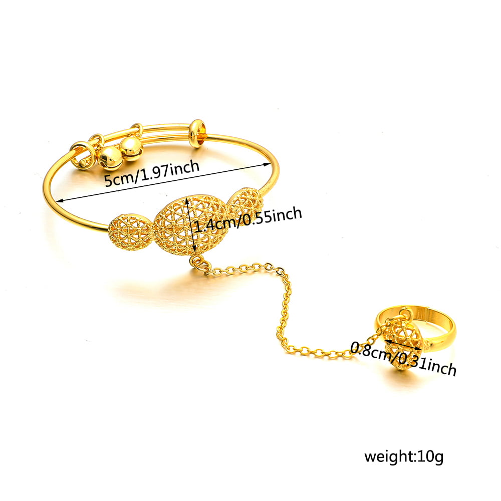 Cinderella Collection By Shining Diva Gold Metal Strand Bracelet Cum Ring  For Girls/Women (6265b) : Amazon.in: Jewellery
