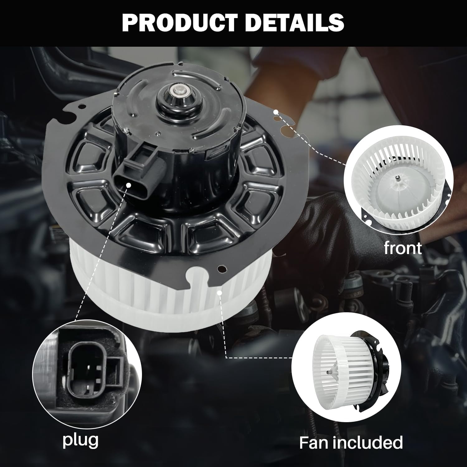 Aspligo 700067 AC Heater Blower Motor Fit for Chevy Express 1500/2500/3500/4500 & GMC Savana 1500/2500/3500/4500 (1996-2023), Replace OEM 89019112, 615-00535, PM4000