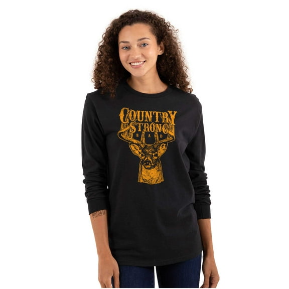 Country Strong Buck Long Sleeve TShirt Men Women Brisco Brands S