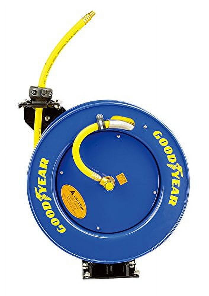 Goodyear 300 PSI 3/8 OD x 50' Industrial Retractable Rubber Air Hose Reel New L815153G