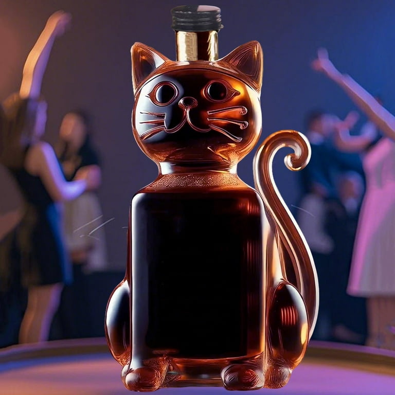 Cat Whiskey Bottle, Cat Whiskey Decanter, Funny Whiskey Cat Bottle