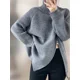thumbnail image 3 of Suéteres de cuello alto con cremallera de gran tamaño para mujer, suéteres de moda para mujer, prendas de punto de otoño 2024, suéteres sólidos de cuello alto holgados y gruesos para mujer, 3 of 5