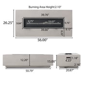 Hearth Outdoor 50,000 BTU Lightweight Concrete Rectangular Fire Pit (No Tank Holder), Light Gray