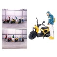 thumbnail image 3 of Adorno de escritorio de motocicletas 1/64 Sunnimix Figuras de dioramas Amarillo azul, 3 of 8