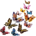 thumbnail image 1 of Decoración de pared con mariposas 3D, elegantes pegatinas de mariposas con imanes, coloridas, 24 piezas, para decoración de bodas, habitaciones de niños, fiestas de cumpleaños, 1 of 7