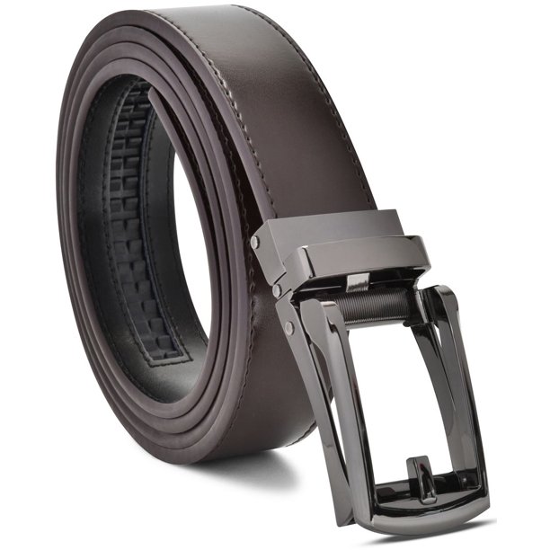 Men's Ratchet Belt Genuine Leather Mens Belt with Slide Ratchet Belts for men