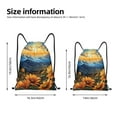 thumbnail image 2 of Wukai Sunset Sky Sunflower Drawstring Backpack Bag Sport Gym Sackpack Large Size String Backpack Cinch for Women Men-Medium, 2 of 6