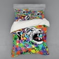 thumbnail image 2 of Ambesonne African Bedding Set 3 Pcs, Leopard Wild Animals, Twin XL, Multicolor, 2 of 3
