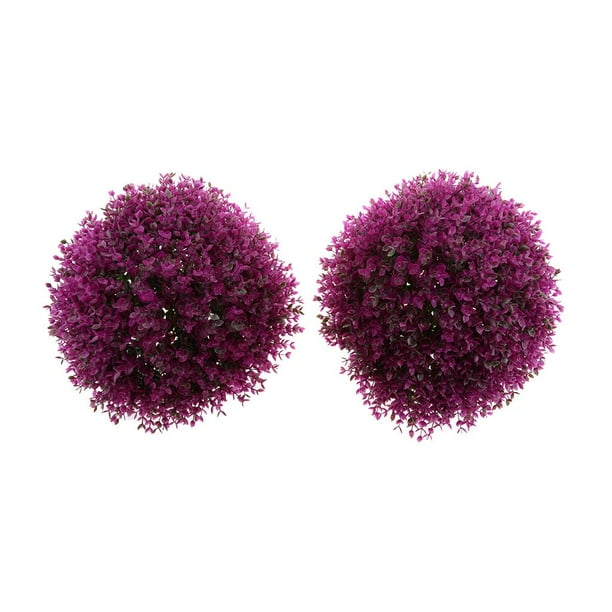 Artificial Topiary Ball Decoración Artificial Plantas Esferas Decorativas Follaje Realista Material Plástico Adecuado para Bodas Hogares Negocios Púrpura 34cm