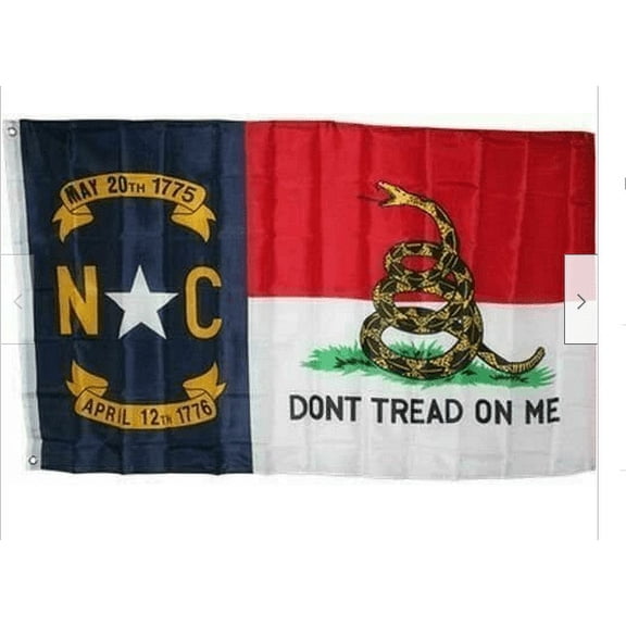 NORTH CAROLINA NC GADSDEN DON'T TREAD ON ME GOLD USA AMERICA 3X5 FLAG 68D NYLON