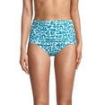 thumbnail image 2 of Calvin Klein Pleated High-Waist Bottoms Aegean Blue Leopard MD US 8-10, 2 of 4