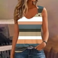 thumbnail image 2 of Summer Savings! Yievot Summer Woman Tank Top Round Neck Womens Fashion Sleeveless Loose Flowy Casual Stripe Shirts Blouse For Womens On Clearance Orange XL, 2 of 4