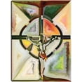thumbnail image 1 of Cuadro Decorativo - Cruz espiritual de vidrieras Jr  Impresión en canvas, estrechado., 1 of 2