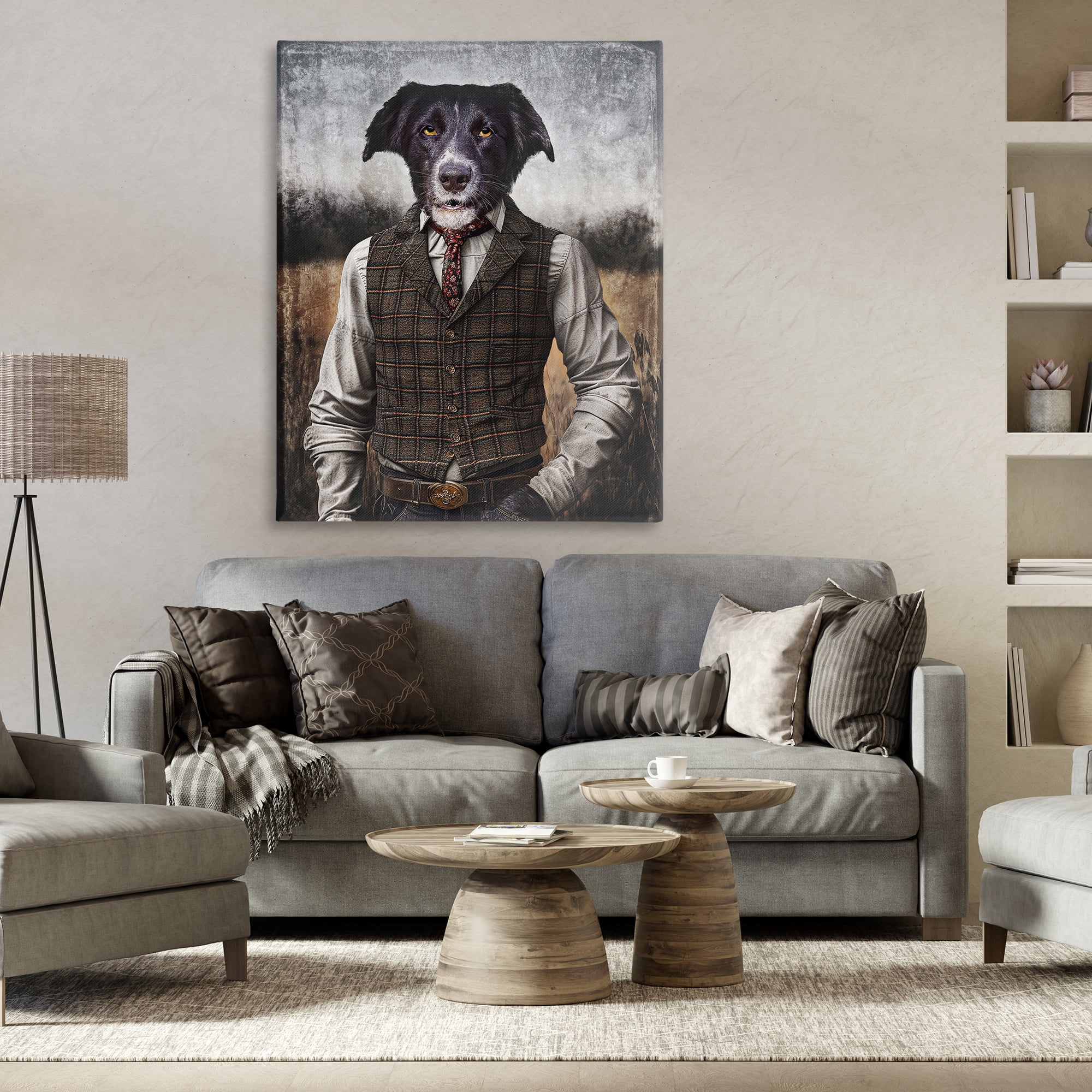 Stupell Industries Dog in Colonial Clothes Animals & Insects Painting Gallery Wrapped Canvas Art Print Wall Art, 36 x 48