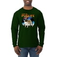 thumbnail image 2 of Wild Bobby, Cute Pug Life Living, Animal Lover, Men Long Sleeve Shirt, Forest Green, X-Large, 2 of 4