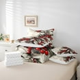 thumbnail image 6 of jejeloiu Rustic Pine Cone Bedding Comforter Set 7pcs,Christmas Red Berry Queen Bedding Sets,Tropical Plant Leaves Queen Sheet Sets,Lightweight Room Decor Reversible, 6 of 8