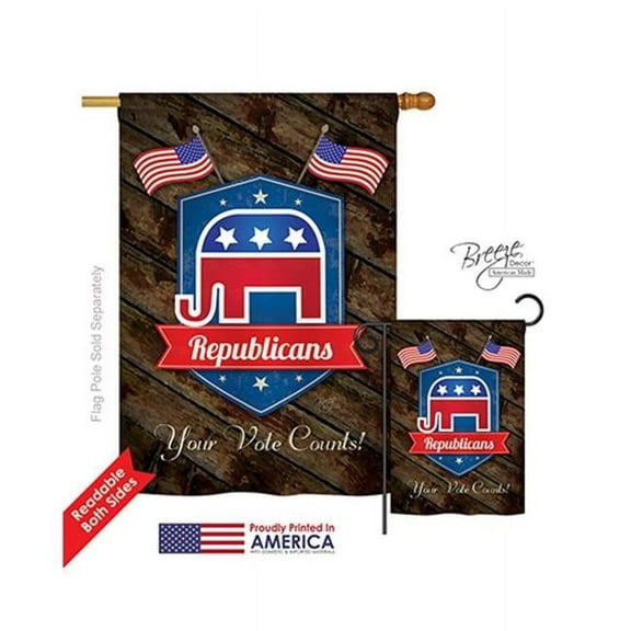 Breeze Decor H111071-BO Republicans Americana Patriotic Impressions Decorative Vertical 28" x 40"