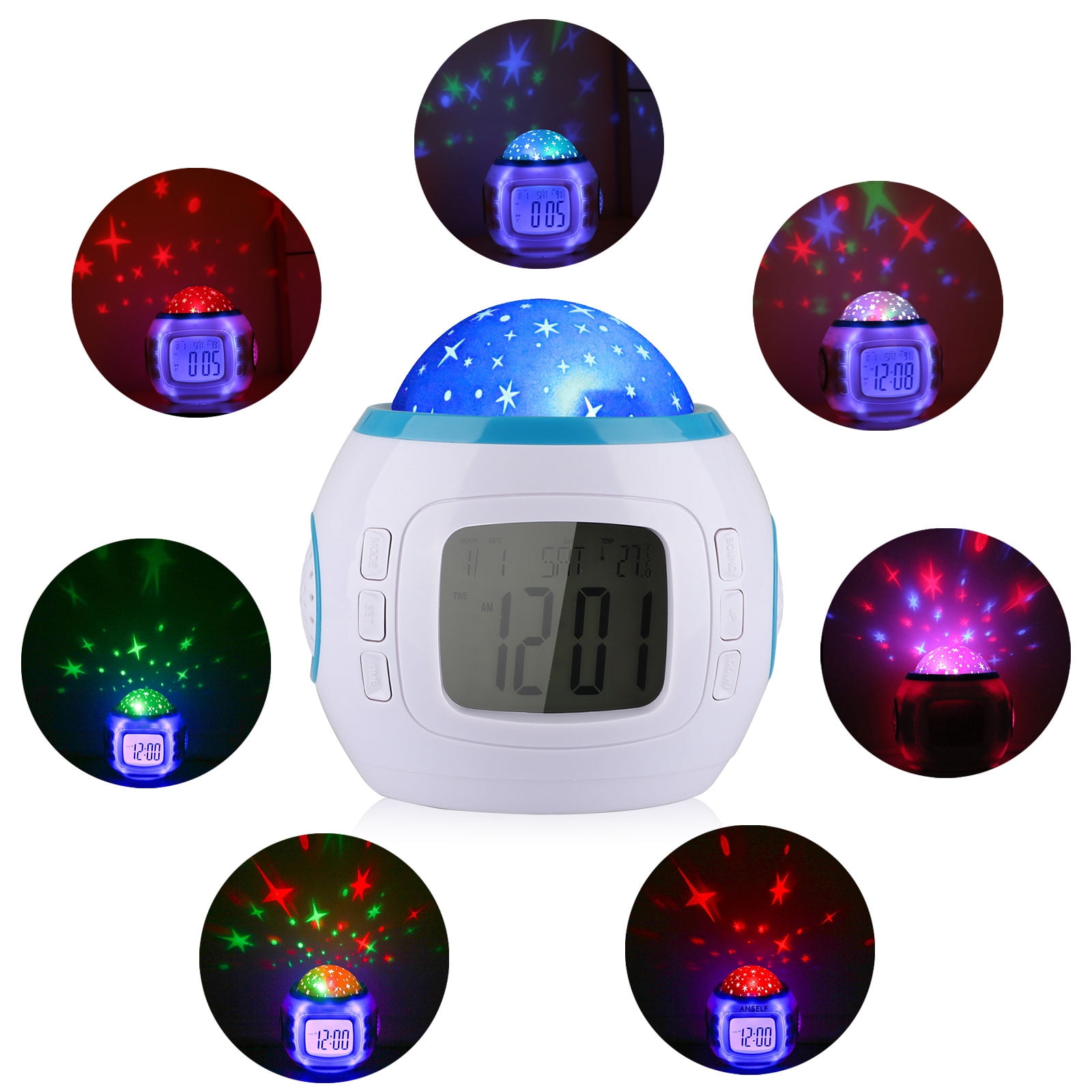 Kids Alarm Clock, TSV Sky Star Night Light, Starry Sky Projector Lamp