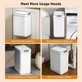 thumbnail image 4 of Joybos Bathroom Trash Can, 2 Pack (3.6 gal and 2.4 gal),Space Saving Wall-Mounted Garbage Can with Pop-up Lid for Household Use, 4 of 11
