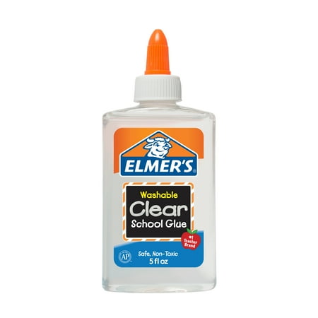 Elmer's Liquid School Glue, Clear Glue, Washable, Great for Making Slime, 5 Ounces