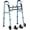 Blue, variant on Narrow Walkers for Seniors, Folding Walker with Skis and 5" Wheels for Small Spaces, Adjustable Width & Height,  Lightweight Standard Rolling Walker, Support Up to 350lbs,